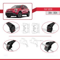 Fiat 500X 2014 ve Sonrası ile uyumlu ACE-2 Ara Atkı Tavan Barı SİYAH