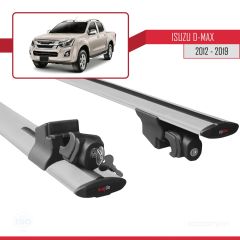 Isuzu D-Max 2012-2019 Arası ile uyumlu HOOK Model Anahtar Kilitli Ara Atkı Tavan Barı GRİ