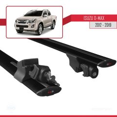 Isuzu D-Max 2012-2019 Arası ile uyumlu HOOK Model Anahtar Kilitli Ara Atkı Tavan Barı SİYAH