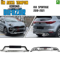 S-Dizayn Kia Sportage Ön ve Arka Tampon Koruma Difüzör Seti 2019-2021 A+ Kalite