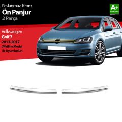 Volkswagen Golf Uyumlu 7 Krom Ön Panjur 2 Parça. Midline 2013-2017