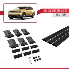 Volkswagen Teramont 2018 Ve Sonrası ile uyumlu Fly Model Ara Atkı Tavan Barı SİYAH 3 ADET BAR