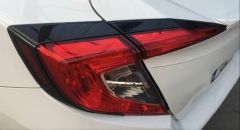 Honda Civic Uyumlu Fc5 2016-2021 Arka Stop Kaplama 4 Parça Siyah