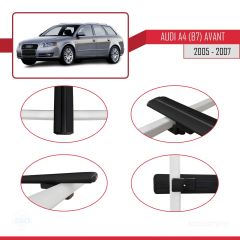 Audi A4 (B7) Avant 2005-2007 Arası ile uyumlu Basic Model Ara Atkı Tavan Barı SİYAH 3 ADET