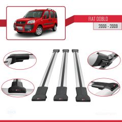 Fiat Doblo 2000-2009 Arası ile uyumlu FLY Model Ara Atkı Tavan Barı GRİ 3 ADET BAR