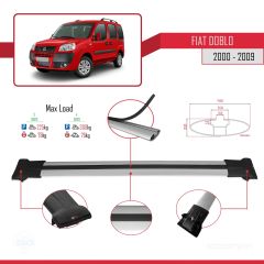 Fiat Doblo 2000-2009 Arası ile uyumlu FLY Model Ara Atkı Tavan Barı GRİ 3 ADET BAR