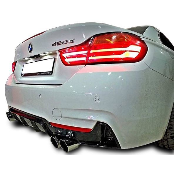 Bmw 4 Uyumlu Serisi F32 F33 F36 M-Performance Sağ-Sol Cift Çıkış Arka Tampon Eki - Difüzör