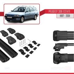 Peugeot 306 Estate 1997-2001 Arası ile uyumlu ACE-1 Ara Atkı Tavan Barı SİYAH