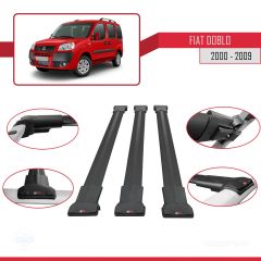 Fiat Doblo 2000-2009 Arası ile uyumlu FLY Model Ara Atkı Tavan Barı SİYAH 3 ADET BAR