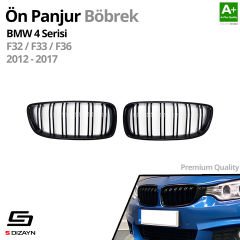 S-Dizayn Bmw 4 Serisi F32/F33/F36 Ön Panjur Böbrek Parlak Siyah Piano Black M4 Model 2012-2017