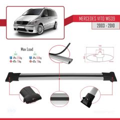 Mercedes Vito (W639) 2003-2010 Arası ile uyumlu FLY Model Ara Atkı Tavan Barı GRİ 4 ADET BAR