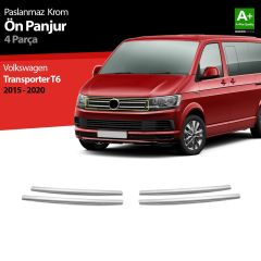 Volkswagen T6 Uyumlu Transporter Krom Ön Panjur 4 Parça. 2015-2020