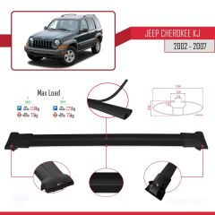 Jeep Cherokee (KJ) 2002-2007 Arası ile uyumlu FLY Model Ara Atkı Tavan Barı SİYAH