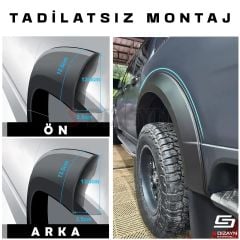 S-Dizayn Ford Ranger 4 ABS Plastik Çamurluk Kaplaması Dodik Seti 6 Prç. 2023 Üzeri A+ Kalite