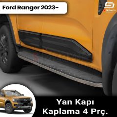 S-Dizayn Ford Ranger 4 ABS Plastik Kapı Koruma Gövde Kaplaması 4 Prç. 2023 Üzeri A+ Kalite