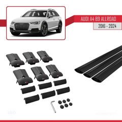 Audi A4 (B9) ALLROAD 2016 ve Sonrası ile Uyumlu FLY Model Ara Atkı Tavan Barı SİYAH 3 ADET BAR