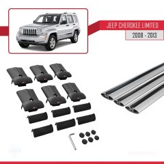 Jeep Cherokee (KK) 2008-2013 Arası ile Uyumlu FLY Model Ara Atkı Tavan Barı GRİ 3 ADET BAR