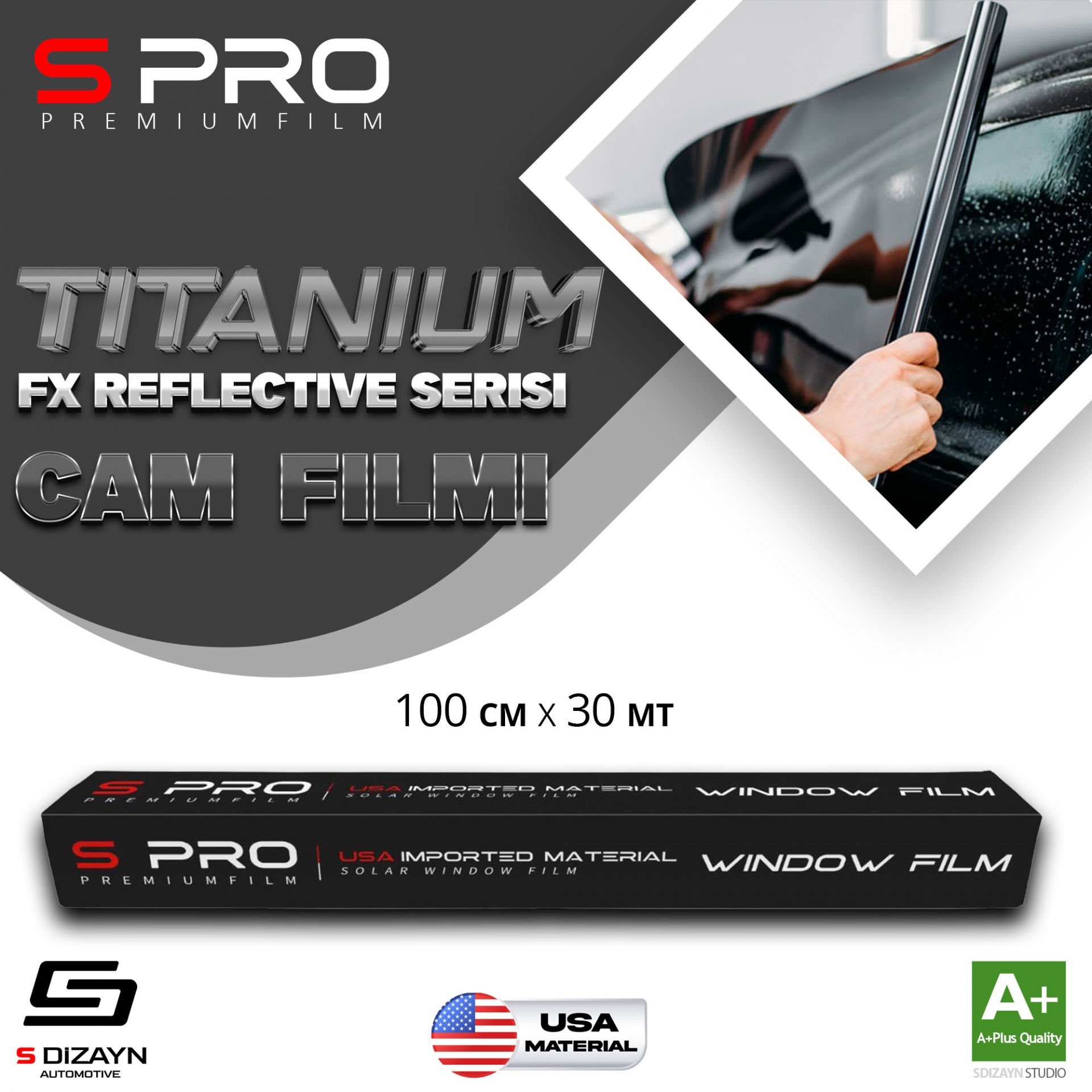 S Pro Cam Filmi Nano Titanium FX Seris 2PLY %50 50cm/30mt