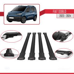 Fiat Doblo 2023 ve Sonrası ile uyumlu FLY Model Ara Atkı Tavan Barı SİYAH 4 ADET BAR