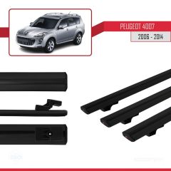 Peugeot 4007 2006-2014 Arası ile uyumlu Basic Model Ara Atkı Tavan Barı SİYAH 3 ADET