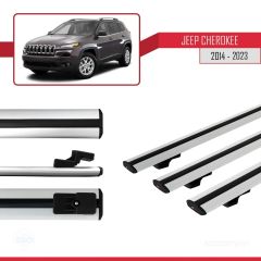 Jeep Cherokee (KL) 2014-2023 Arası ile uyumlu Basic Model Ara Atkı Tavan Barı GRİ 3 ADET