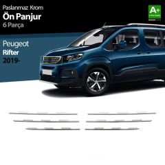 Peugeot Rifter Uyumlu Krom Ön Panjur 6 Parça. 2019 Ve Üzeri