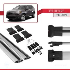 Jeep Cherokee (KL) 2014-2023 Arası ile Uyumlu FLY Model Ara Atkı Tavan Barı GRİ