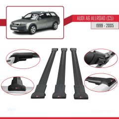 Audi A6 (C5) Allroad 1999-2005 Arası ile Uyumlu FLY Model Ara Atkı Tavan Barı SİYAH 3 ADET BAR