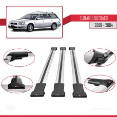 Subaru Outback 2000-2004 Arası ile uyumlu FLY Model Ara Atkı Tavan Barı GRİ 3 ADET BAR