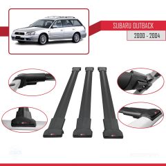 Subaru Outback 2000-2004 Arası ile uyumlu FLY Model Ara Atkı Tavan Barı SİYAH 3 ADET BAR