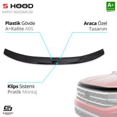 S-Dizayn Dacia Uyumlu Duster ABS Plastik Kaput Rüzgarlığı 2012-2018 A+Kalite Parça