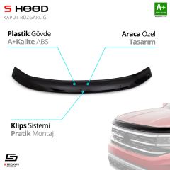 S-Dizayn Dacia Uyumlu Duster ABS Plastik Kaput Rüzgarlığı 2018 Üzeri A+Kalite Parça