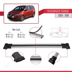 Volkswagen Touran 2003-2010 Arası ile Uyumlu FLY Model Ara Atkı Tavan Barı GRİ 3 ADET BAR