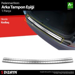 S-Dizayn Skoda Kodiaq Krom Arka Tampon Eşiği 2016 Üzeri