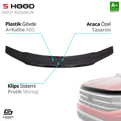 S-Dizayn Fiat Uyumlu Palio ABS Plastik Kaput Rüzgarlığı 2005-2012 A+Kalite Parça