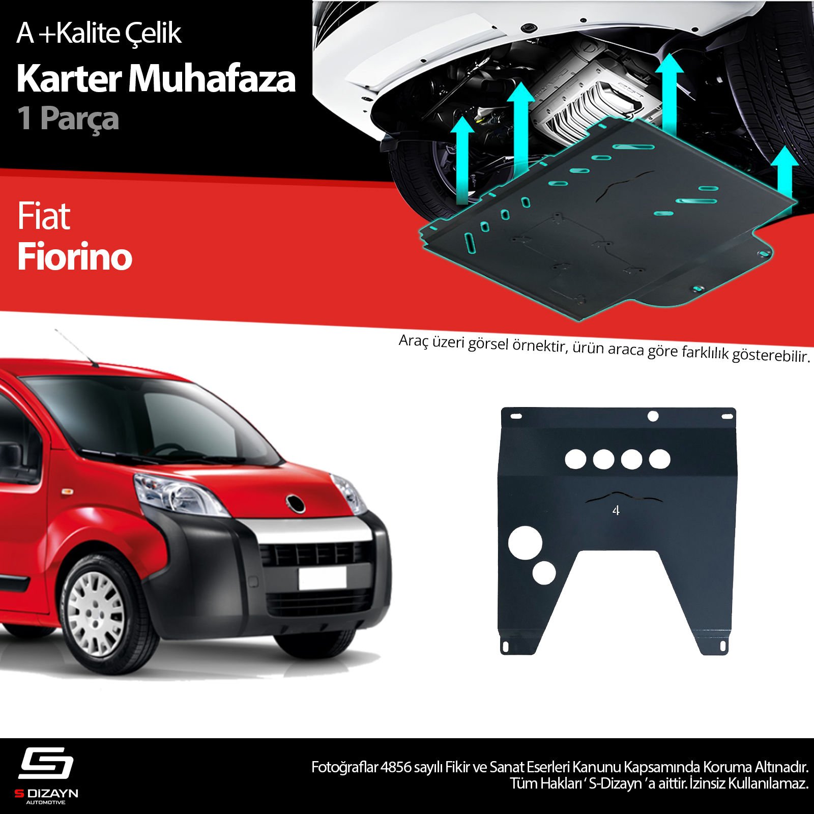 S-Dizayn Fiat Fiorino Çelik Karter Muhafaza 2008 Üzeri A+ Kalite