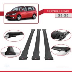 Volkswagen Touran 2010-2015 Arası ile Uyumlu FLY Model Ara Atkı Tavan Barı SİYAH 3 ADET BAR