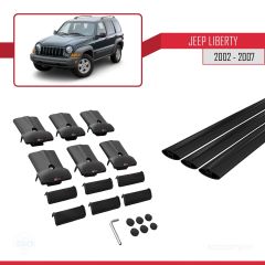 Jeep Liberty 2002-2007 Arası ile Uyumlu FLY Model Ara Atkı Tavan Barı SİYAH 3 ADET BAR