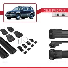 Suzuki Grand Vitara 1998-2005 Arası ile uyumlu ACE-1 Ara Atkı Tavan Barı SİYAH