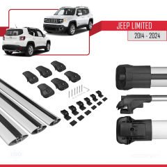 Jeep Limited 2014 ve Sonrası ile uyumlu ACE-1 Ara Atkı Tavan Barı GRİ 3 ADET BAR