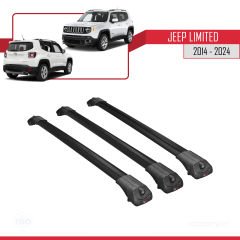 Jeep Limited 2014 ve Sonrası ile uyumlu ACE-1 Ara Atkı Tavan Barı SİYAH 3 ADET BAR