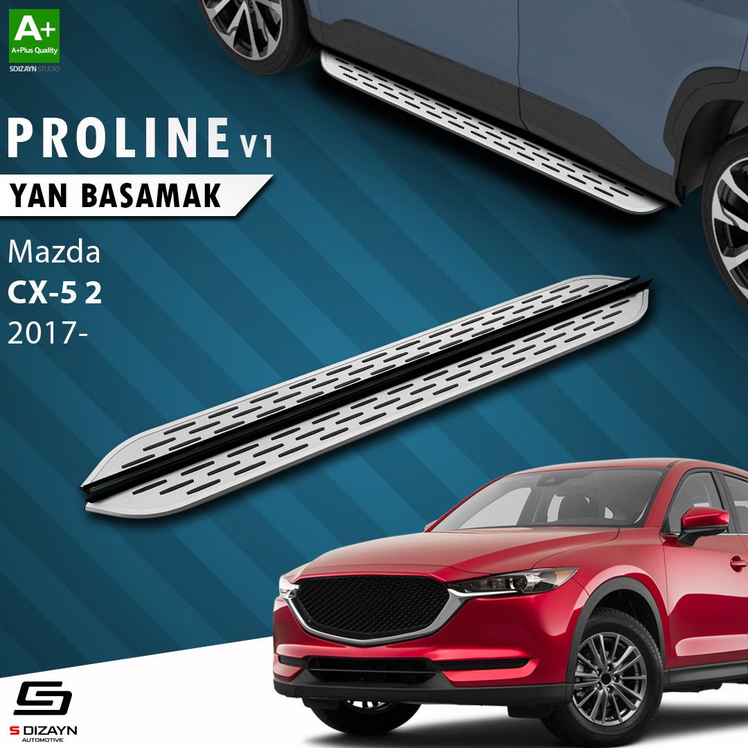 S-Dizayn Mazda CX-5 2 OEM Still Pro V1 Aluminyum Yan Basamak 183 Cm 2017 Üzeri