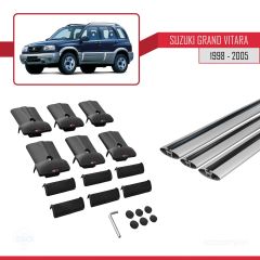 Suzuki Grand Vitara 1998-2005 Arası ile Uyumlu FLY Model Ara Atkı Tavan Barı GRİ 3 ADET BAR