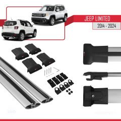 Jeep Limited 2014 ve Sonrası ile uyumlu FLY Model Ara Atkı Tavan Barı GRİ