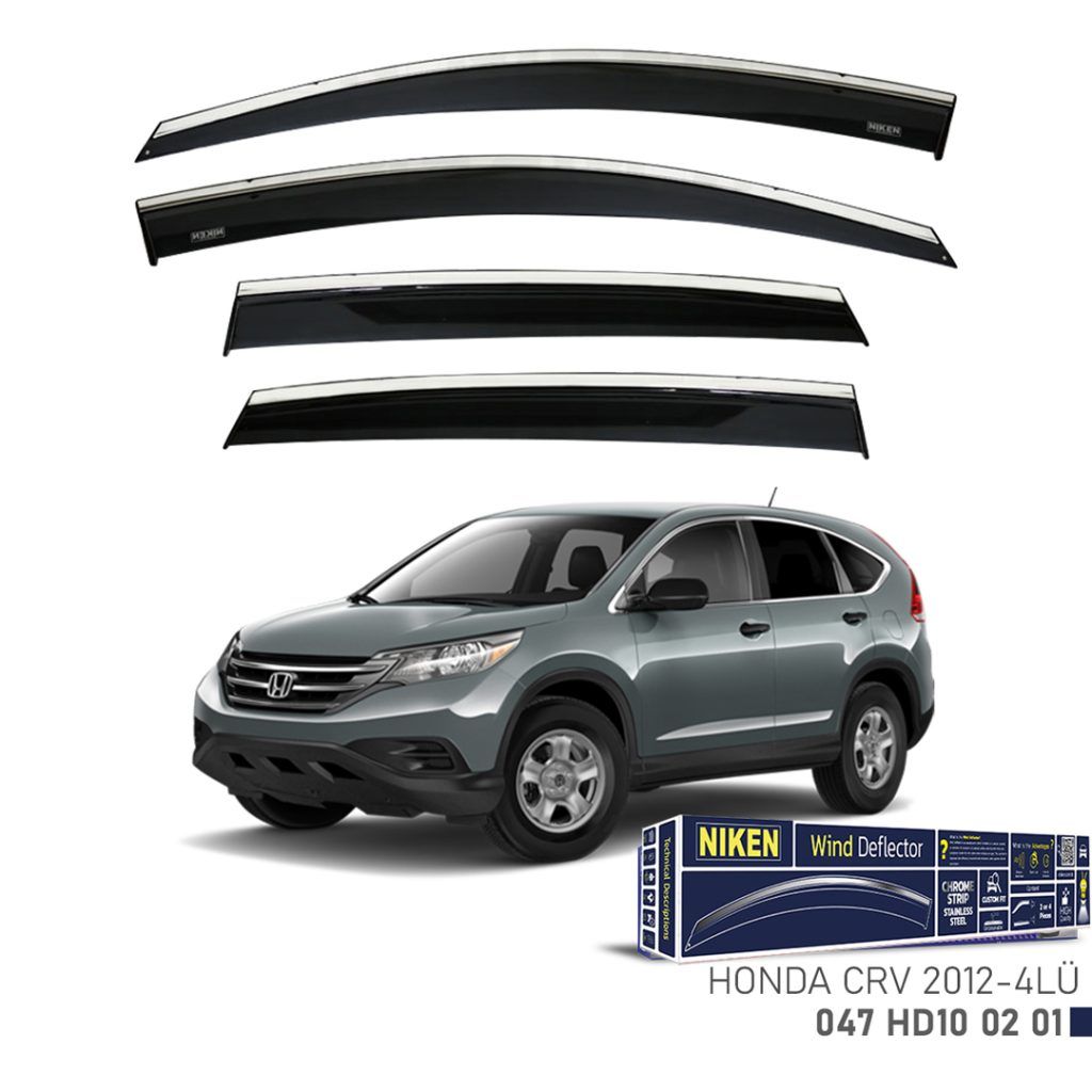 Niken Honda Uyumlu Crv 2012- Kromlu Cam Rüzgarlığı 4Lü Parça