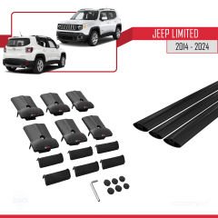 Jeep Limited 2014 ve Sonrası ile uyumlu FLY Model Ara Atkı Tavan Barı SİYAH  3 ADET