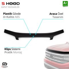 S-Dizayn Hyundai Uyumlu Starex ABS Plastik Kaput Rüzgarlığı 2003-2008 A+Kalite Parça