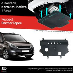 S-Dizayn Peugeot Partner Tepee Çelik Karter Muhafaza 2008-2018 A+ Kalite