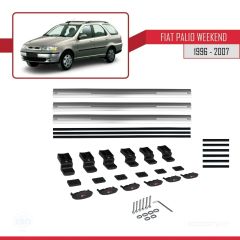 Fiat Palio WEEKEND 1996-2007 Arası ile uyumlu Basic Model Ara Atkı Tavan Barı GRİ 3 ADET