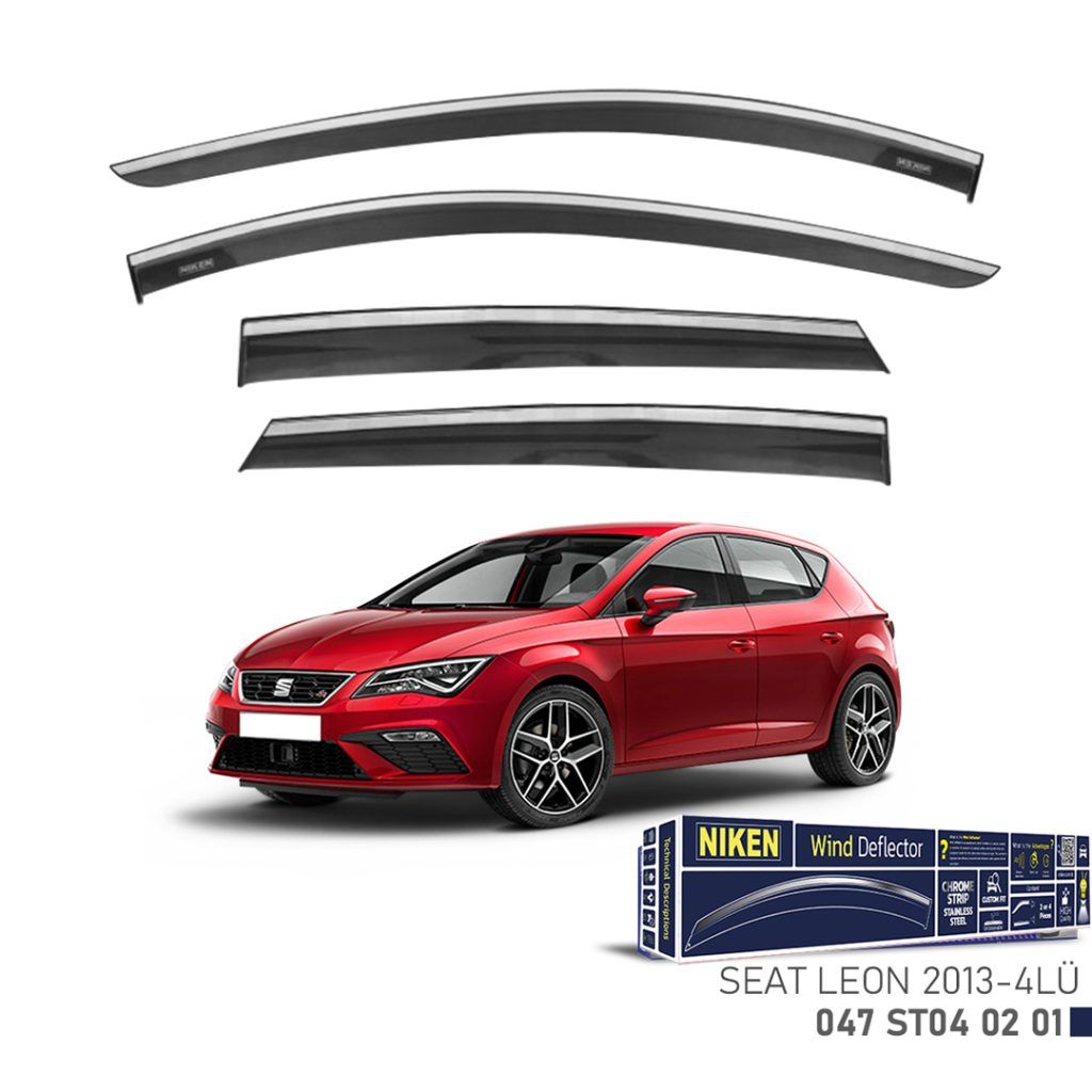 Niken Seat Uyumlu Leon -2013 Kromlu Cam Rüzgarlığı 4Lü Parça